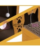 Драскалка за котки легло с играчки двуетажна къща легло